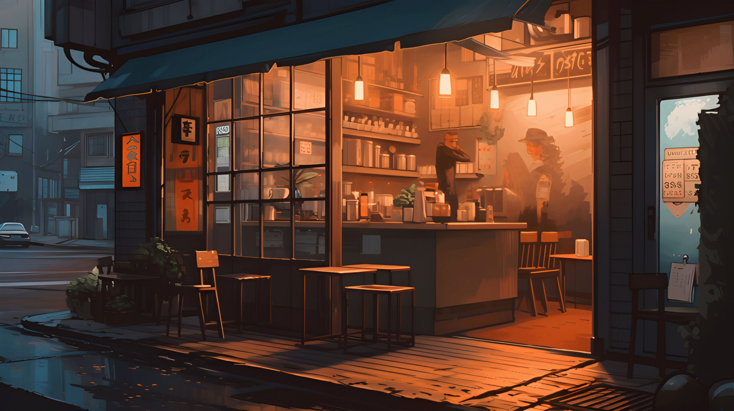 Cozy Japanese Nights: Lofi Cafe Ambiance