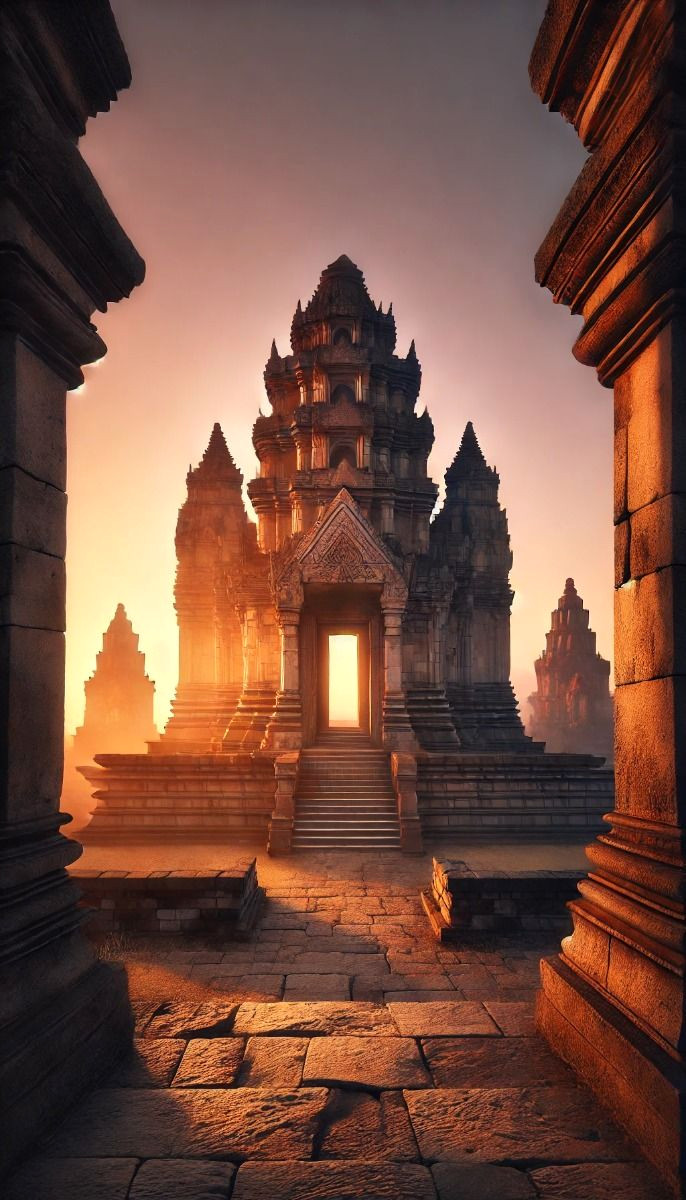 Breathtaking Sunrise at Prambanan Temple Breathtaking Sunrise at Prambanan Temple