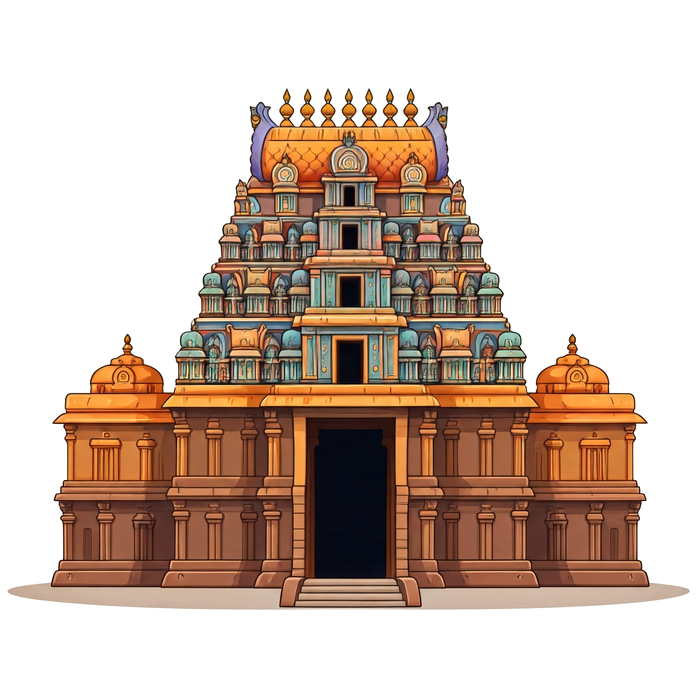 Stunning South Indian Temple Vector Art Stunning South Indian Temple Vector Art