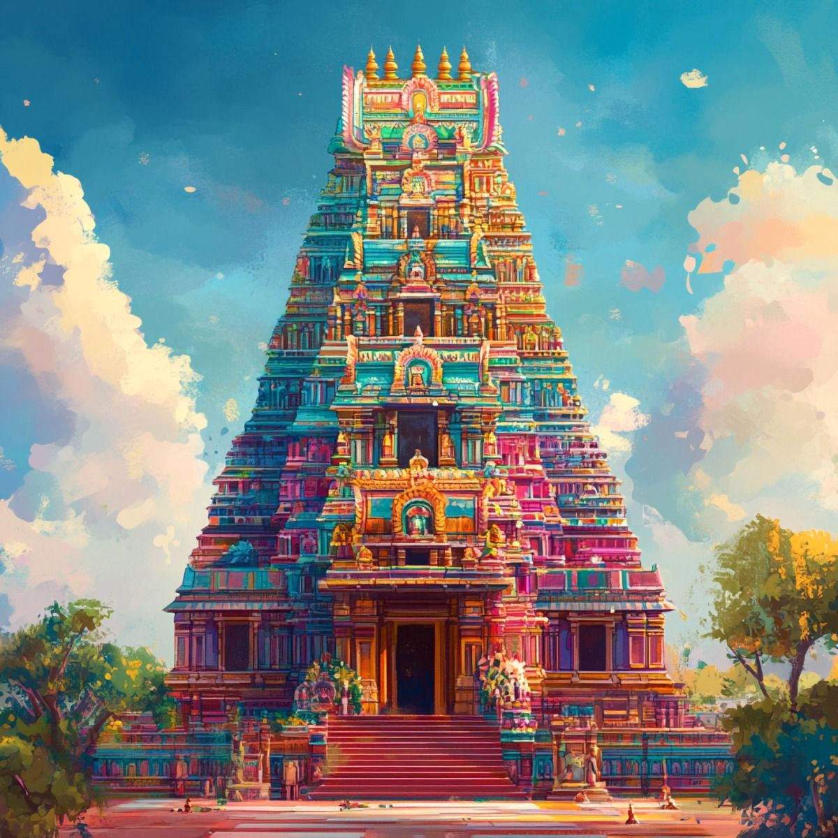 Stunning Temple Against a Vibrant Sky Stunning Temple Against a Vibrant Sky