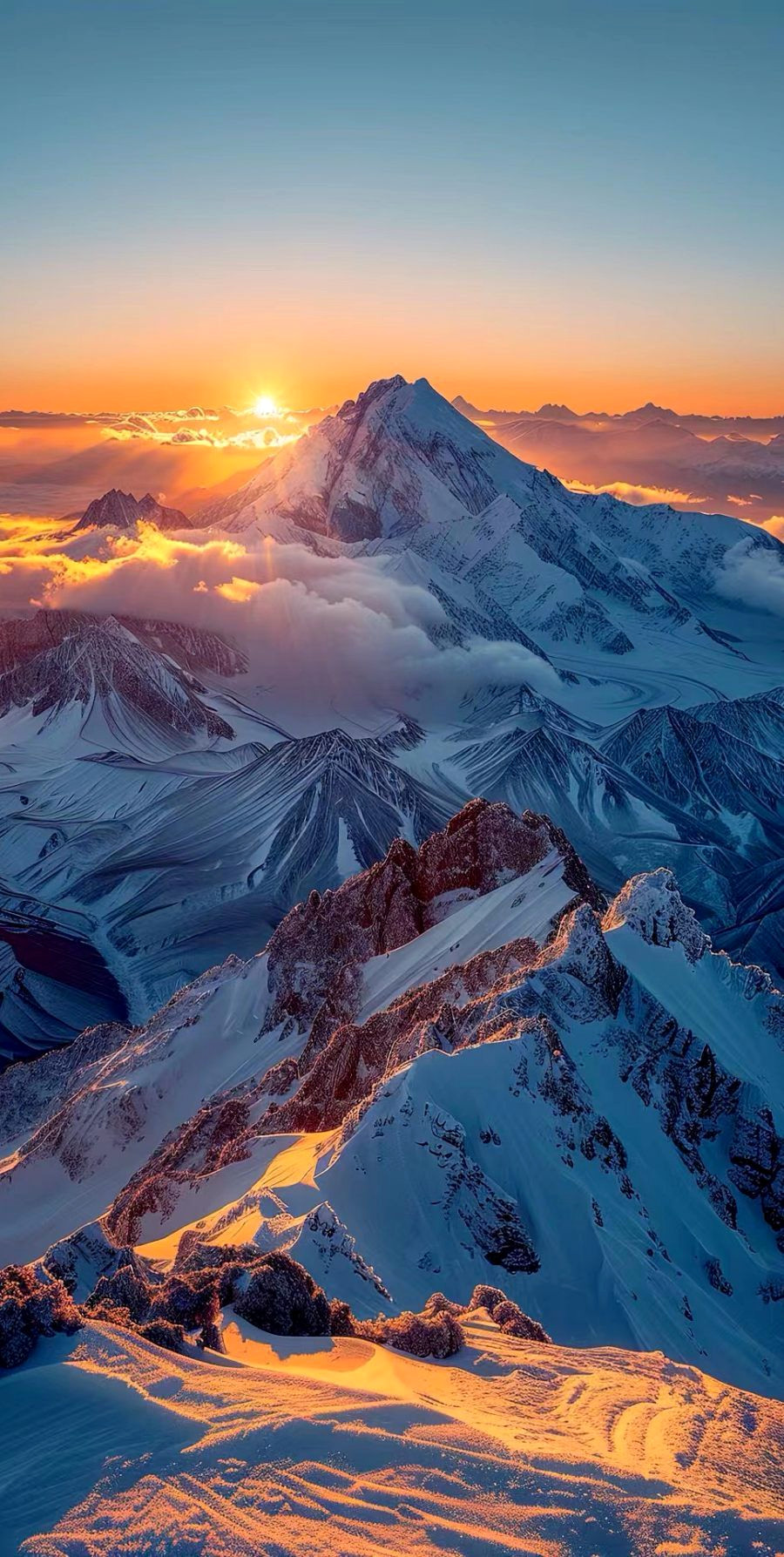 Breathtaking Sunrise Over Majestic Mountains Wallpaper Breathtaking Sunrise Over Majestic Mountains Wallpaper