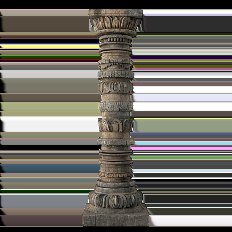 Carved Pillar on Transparent Background Carved Pillar on Transparent Background