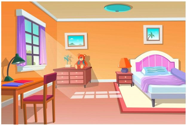 Vibrant Cartoon Bedroom Graphic