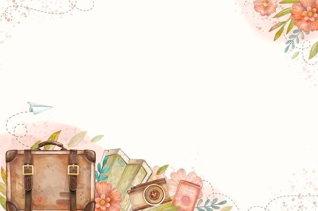 Celebrate World Tourism Day with Vibrant Watercolor Backgrounds Celebrate World Tourism Day with Vibrant Watercolor Backgrounds