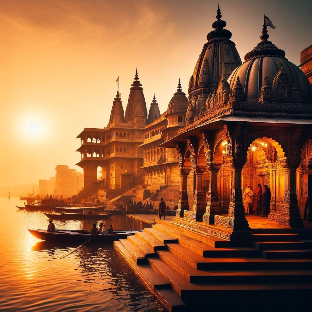 Varanasi Sunset: Golden Hour at the Shiv Temple Varanasi Sunset: Golden Hour at the Shiv Temple