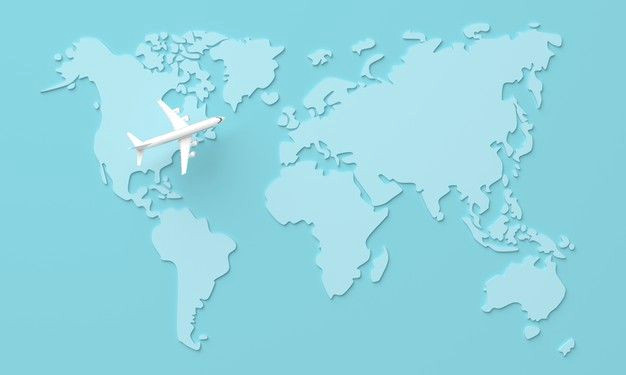 Explore the World: 3D Air Travel Map Background Explore the World: 3D Air Travel Map Background