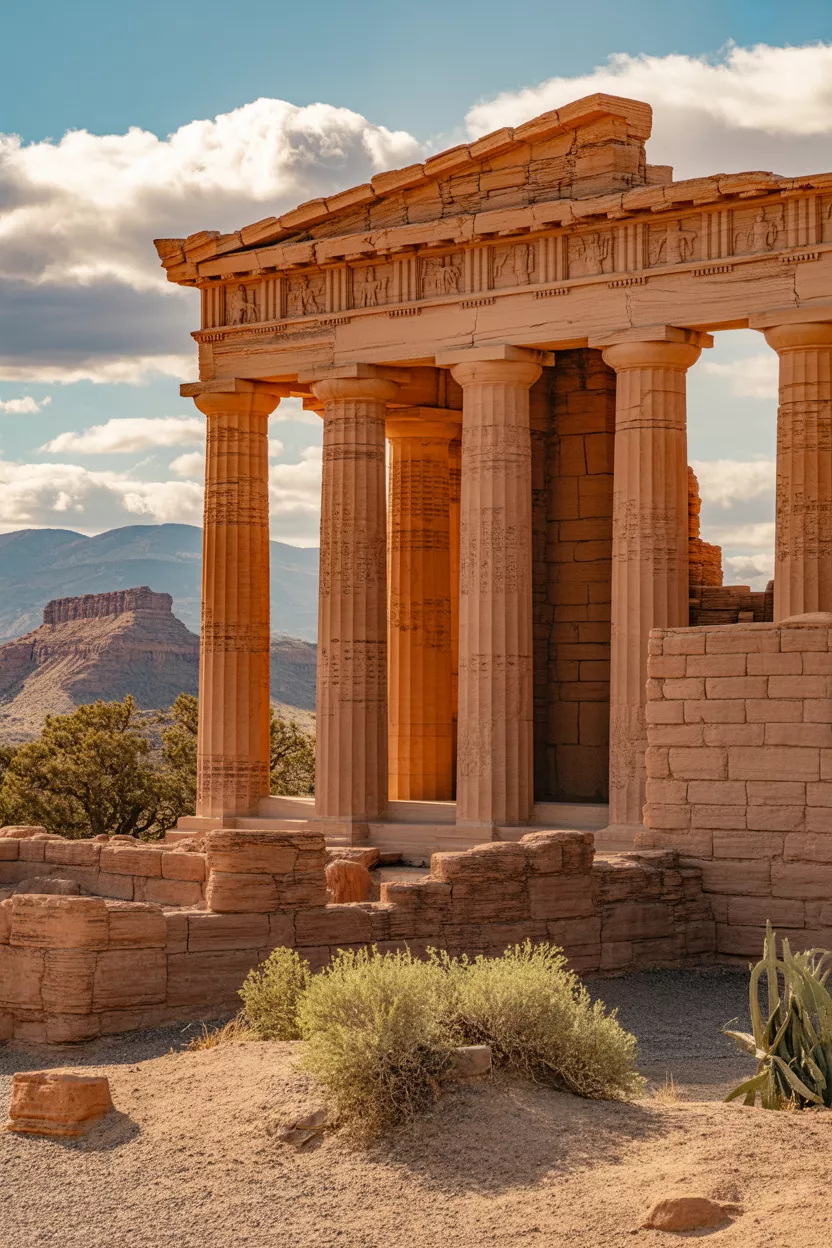 Majestic Temple Ruins Rise from the Desert