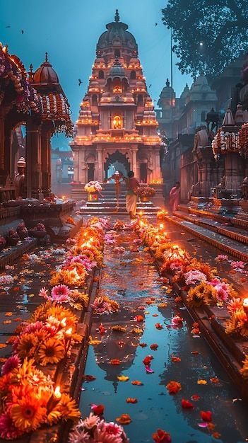 Vibrant Ancient Ayodhya: A Festive Cityscape in Stunning Detail Vibrant Ancient Ayodhya: A Festive Cityscape in Stunning Detail