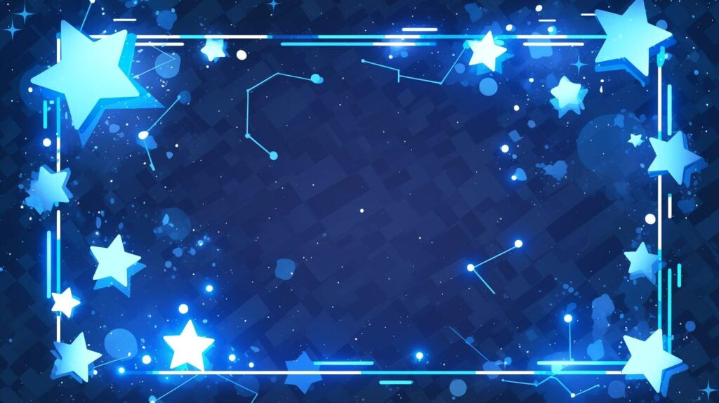 Glowing Neon Star Frame Design Glowing Neon Star Frame Design