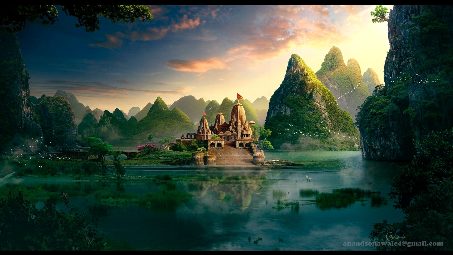 Breathtaking Indian Temple Matte Painting Revealed Breathtaking Indian Temple Matte Painting Revealed