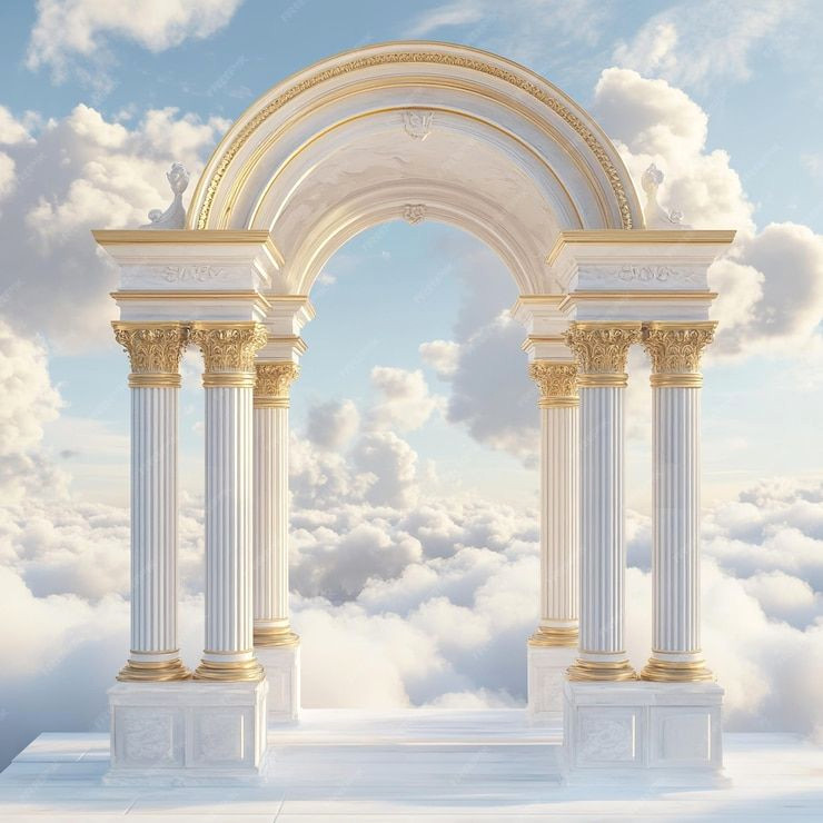 Heavenly Golden Arch with White Clouds Heavenly Golden Arch with White Clouds