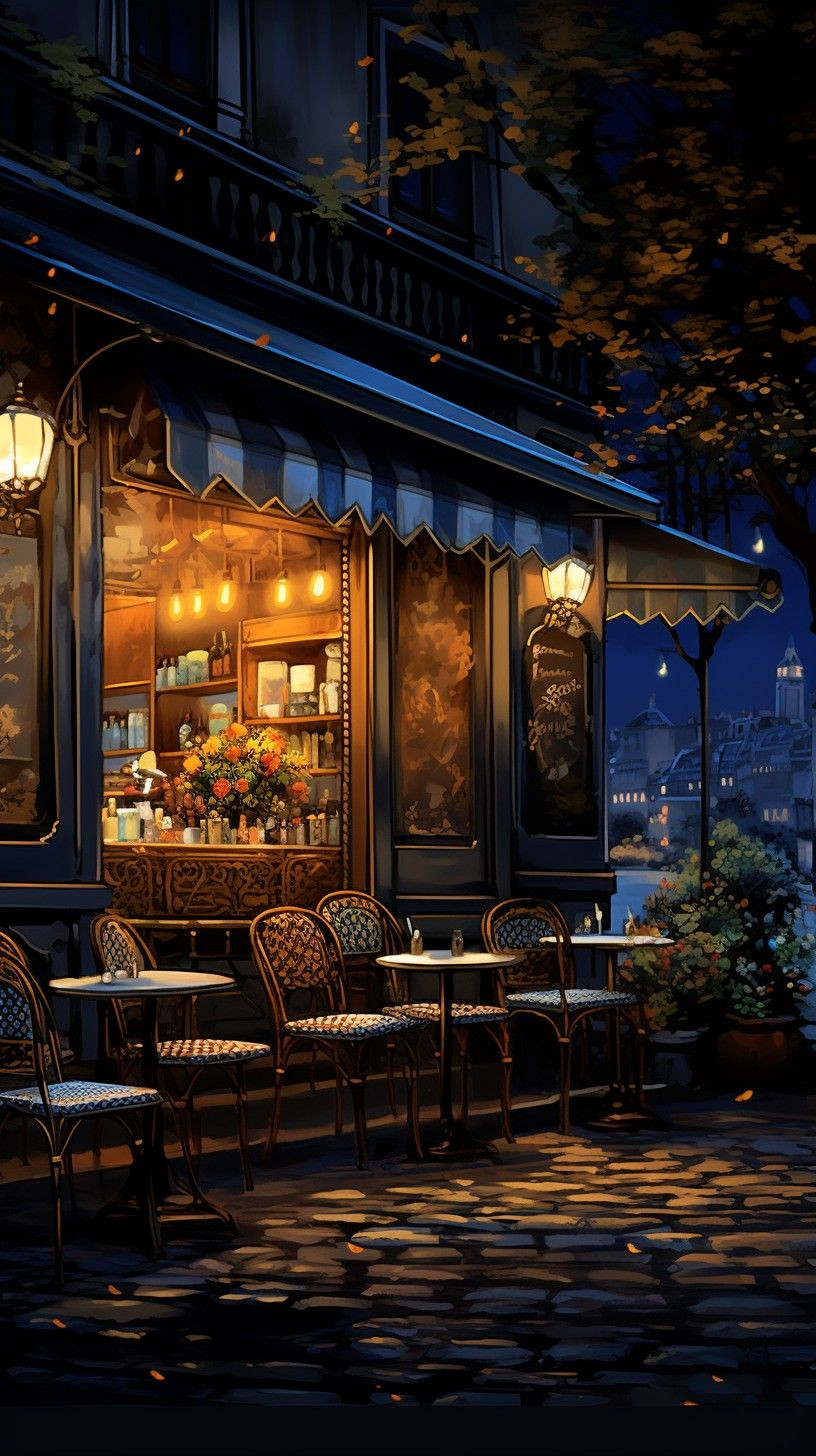 Charming Parisian Street Cafe Charming Parisian Street Cafe