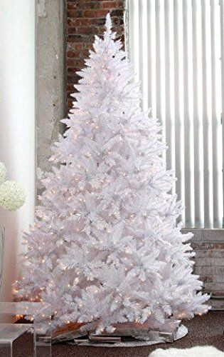 5ft Pre-Lit Sparkling White Christmas Tree with Clear LED Lights