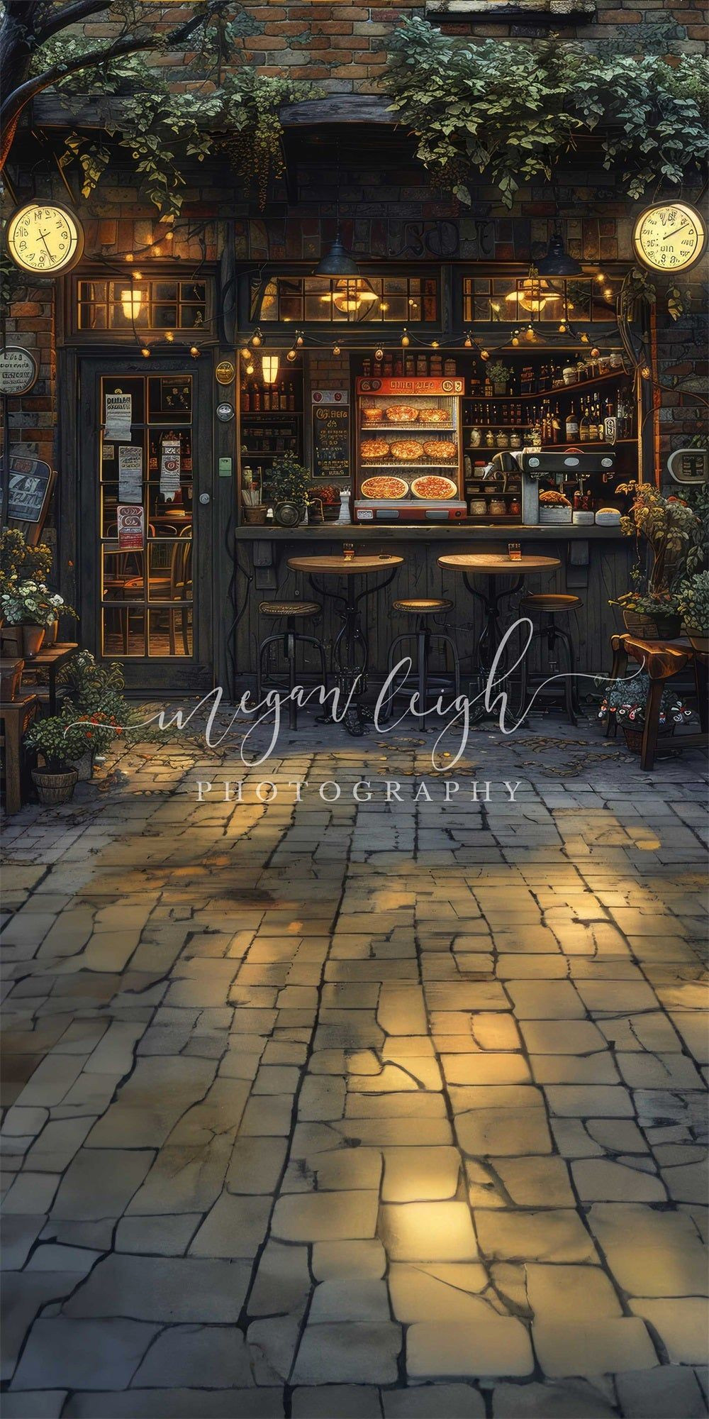 Dark Brown Pizza Backdrop for Traditional Stores Dark Brown Pizza Backdrop for Traditional Stores