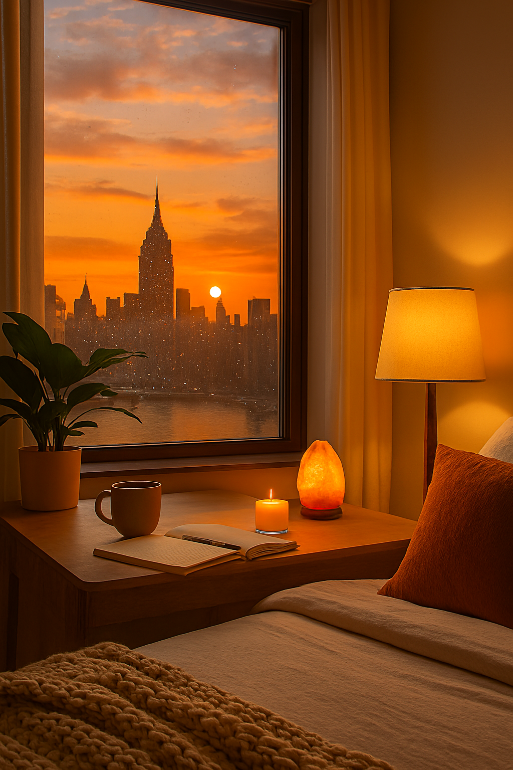 Cozy Sunset Oasis: Warm Bedroom Inspiration Cozy Sunset Oasis: Warm Bedroom Inspiration