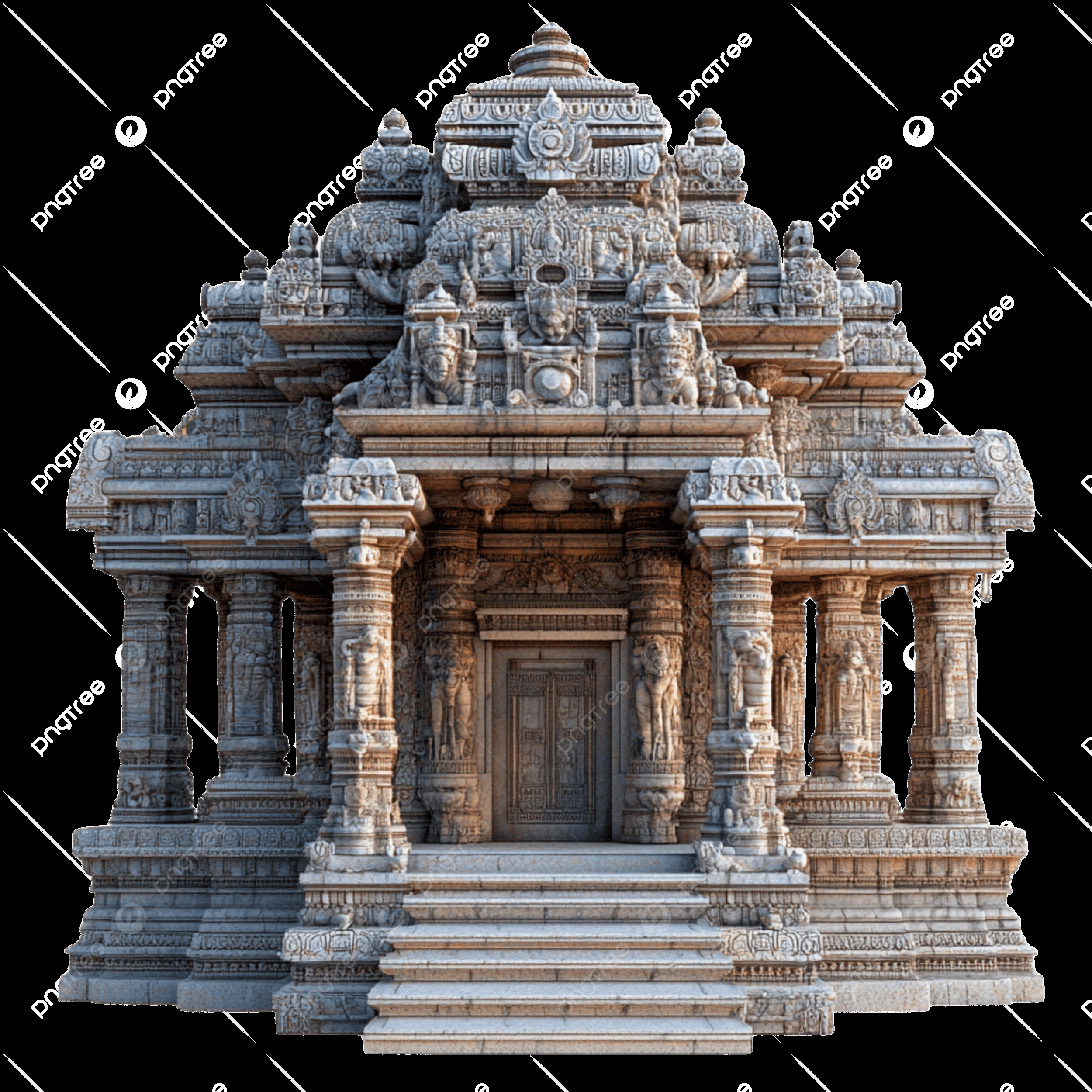 Majestic Lord Ram Temple: Stunning White Background Image