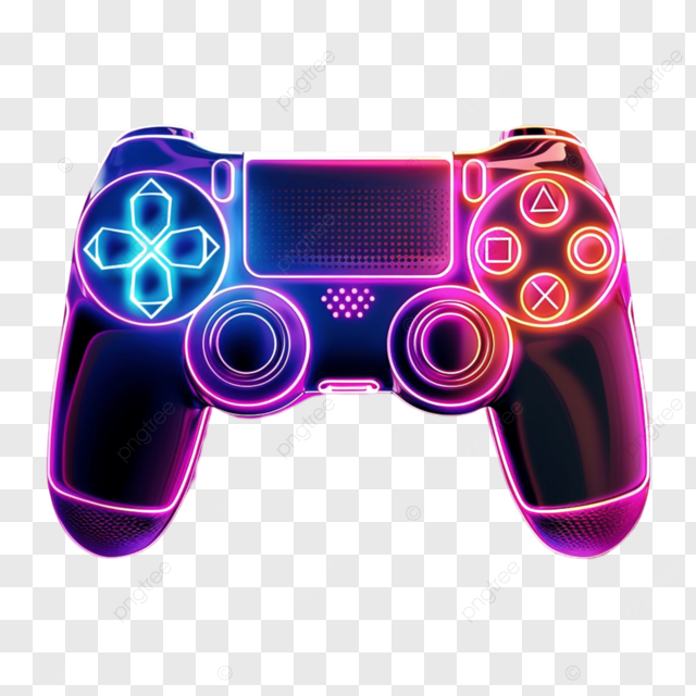 Neon Video Game Controllers: Free Retro Gaming Clipart