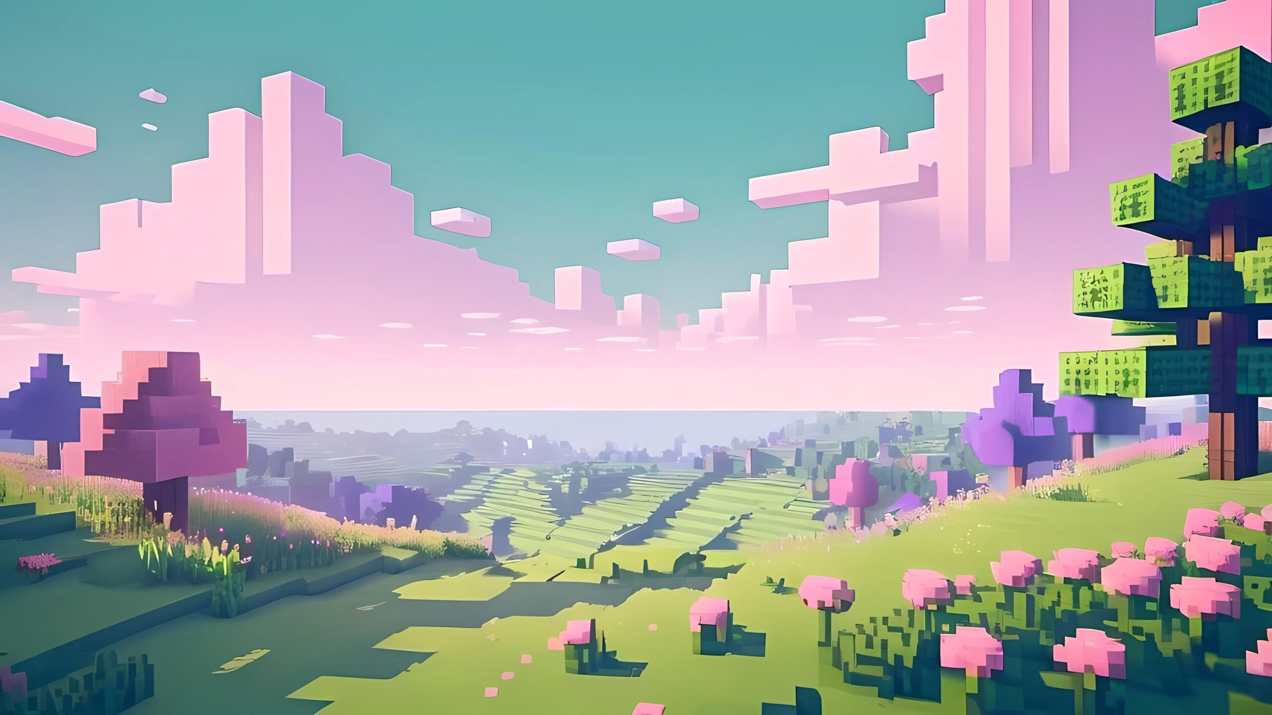 Vibrant Pixel Meadow: 4K Gaming Wallpaper for Gamers Vibrant Pixel Meadow: 4K Gaming Wallpaper for Gamers