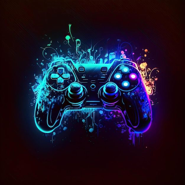 Neon Gaming Art: Glowing Space Backgrounds Neon Gaming Art: Glowing Space Backgrounds