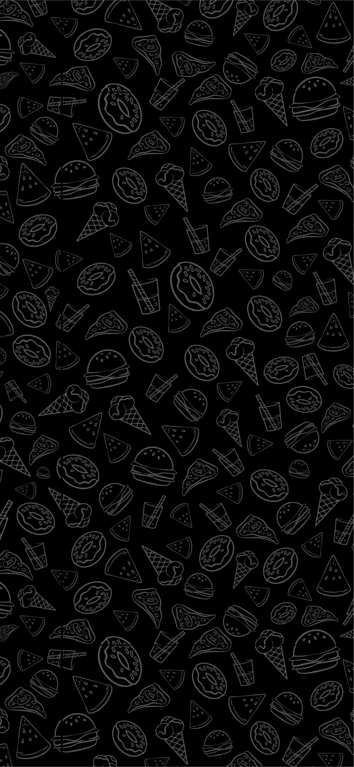 Juicy Fast Food Patterns on Dark Mobile Walls Juicy Fast Food Patterns on Dark Mobile Walls