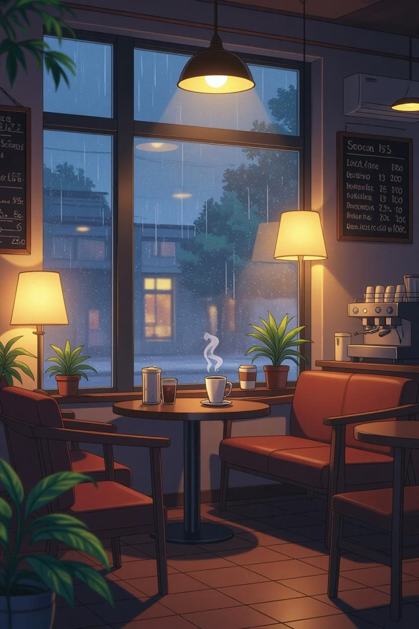 Dark Anime Cafe Ambiance Dark Anime Cafe Ambiance