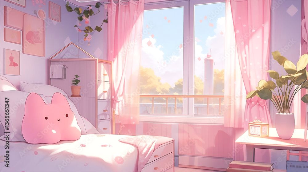 Pink Anime Bedroom Inspiration for VTubers Pink Anime Bedroom Inspiration for VTubers