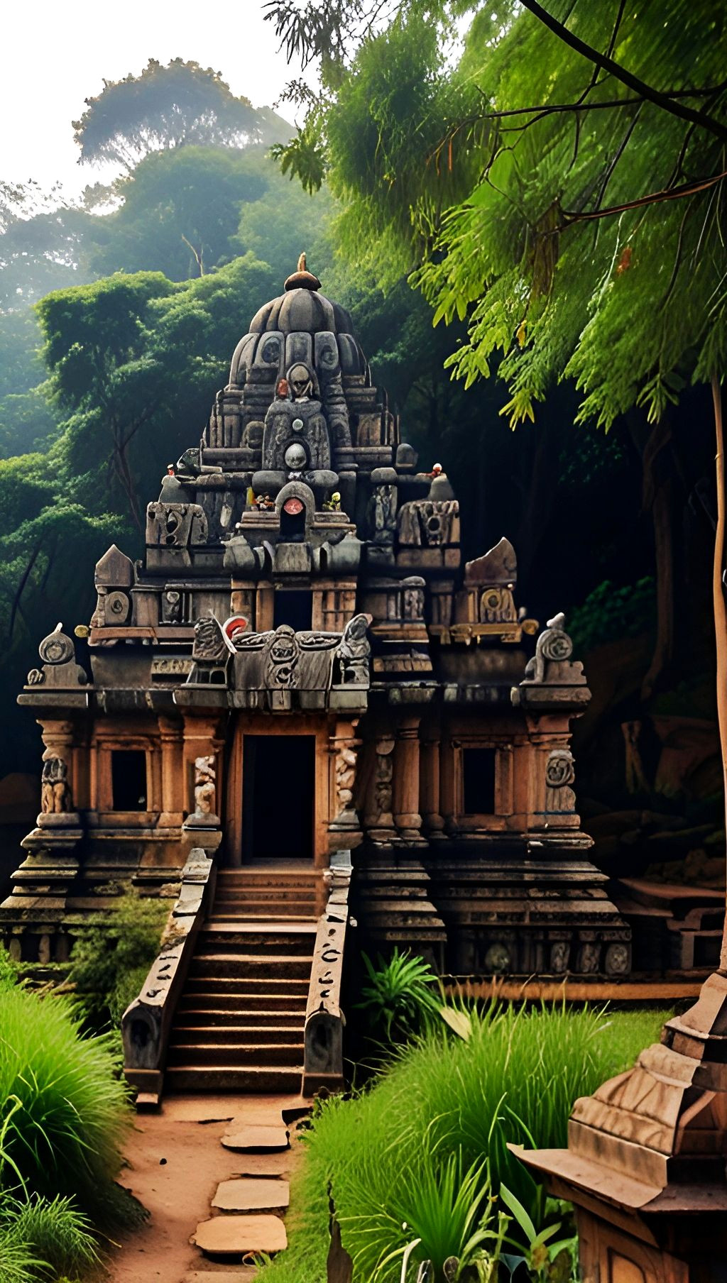 Unlock Serene Beauty: Ancient Temple in Lush Forest Unlock Serene Beauty: Ancient Temple in Lush Forest