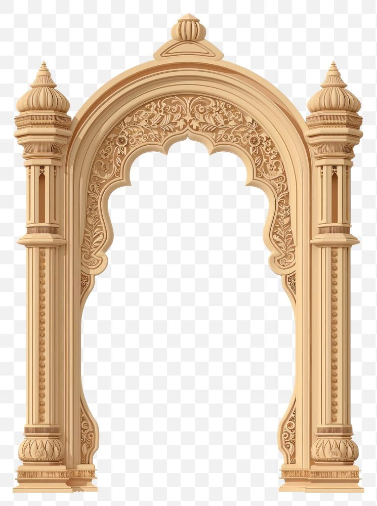 Timeless Indian Arches on White Background