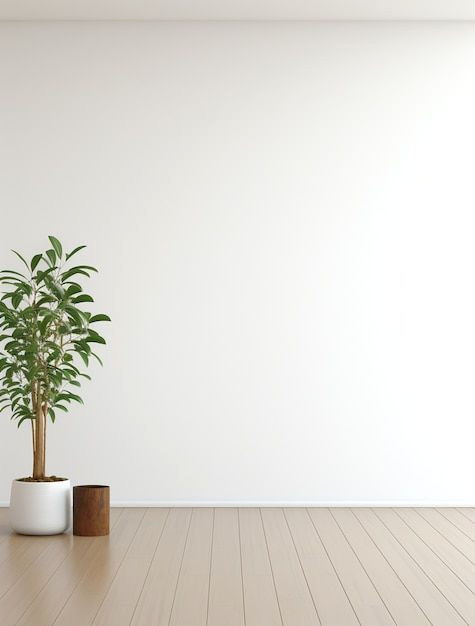 Murs Blancs Minimalistes avec Plante Murs Blancs Minimalistes avec Plante