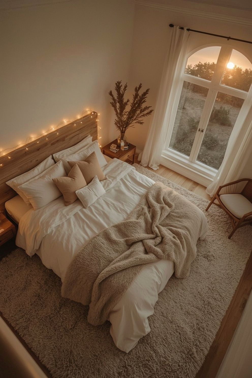 Cozy Bedroom Oasis: Soft Textures, Fairy Lights & Warm Sunset Glow Inspiration Cozy Bedroom Oasis: Soft Textures, Fairy Lights & Warm Sunset Glow Inspiration